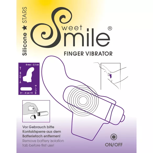 SMILE - ujjni vibrator - valovita oblika - silikon vijolična