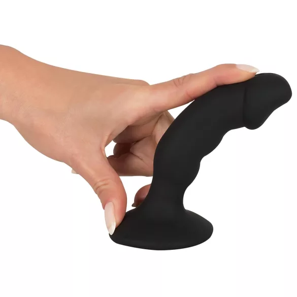 Black Velvets - analni vibrator s penisom - polnjenje - črna