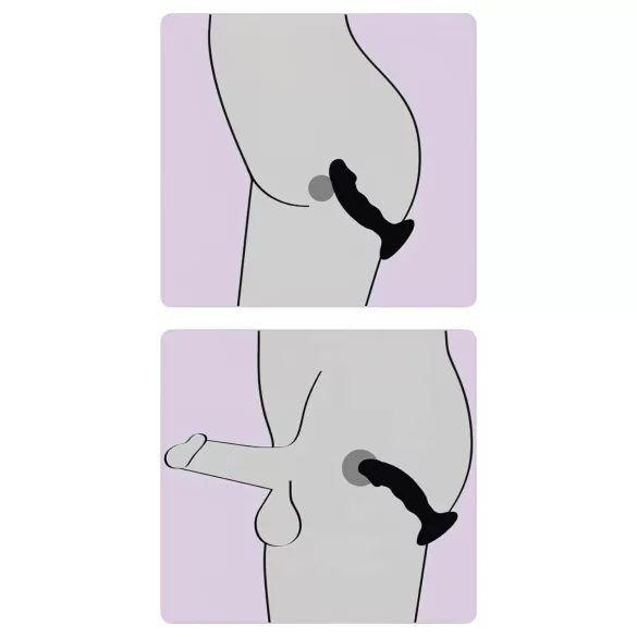 Black Velvets - analni vibrator s penisom - polnjenje - črna