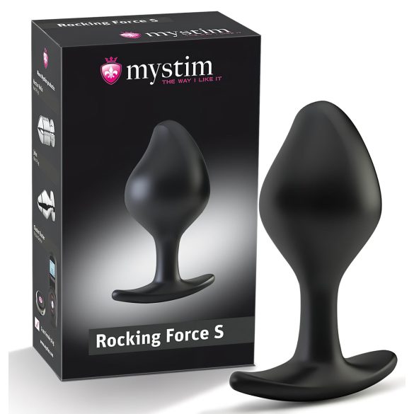 Mystim Rocking Force S - elektro analni čep - majhen (črna)