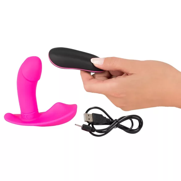 SMILE - nastavek za hlačke - akumulatorski nosljiv vibrator - roza