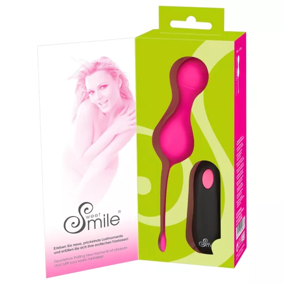 SMILE - vibracijska jajčka z daljinskim upravljanjem - polnilna - roza
