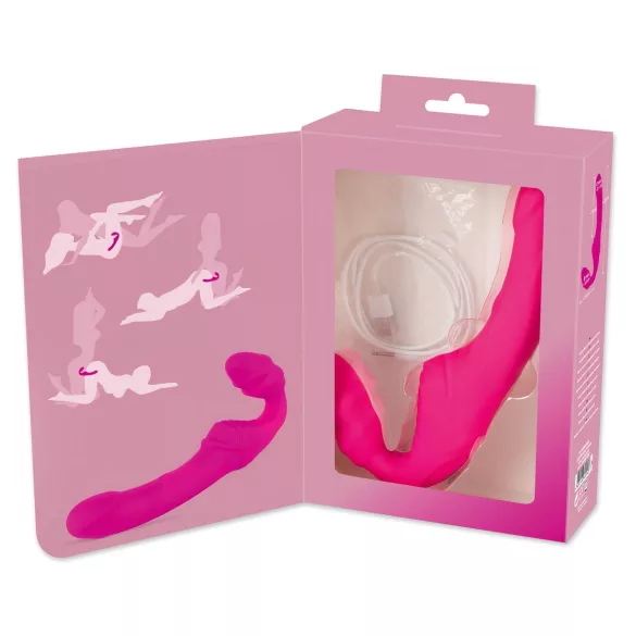 You2Toys - Double2Teaser - pripenljivi vibrator brez nosilnega paščka (roza)