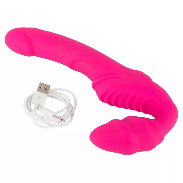 You2Toys - Double2Teaser - pripenljivi vibrator brez nosilnega paščka (roza)