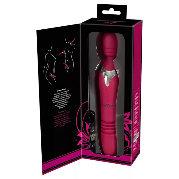 Javida Thrusting - 3v1 masažni vibrator (rdeč)