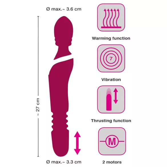 Javida Thrusting - 3v1 masažni vibrator (rdeč)