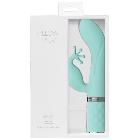 Pillow Talk Kinky - akumulatorski, 2-motorni vibrator za točko G (turkizen)