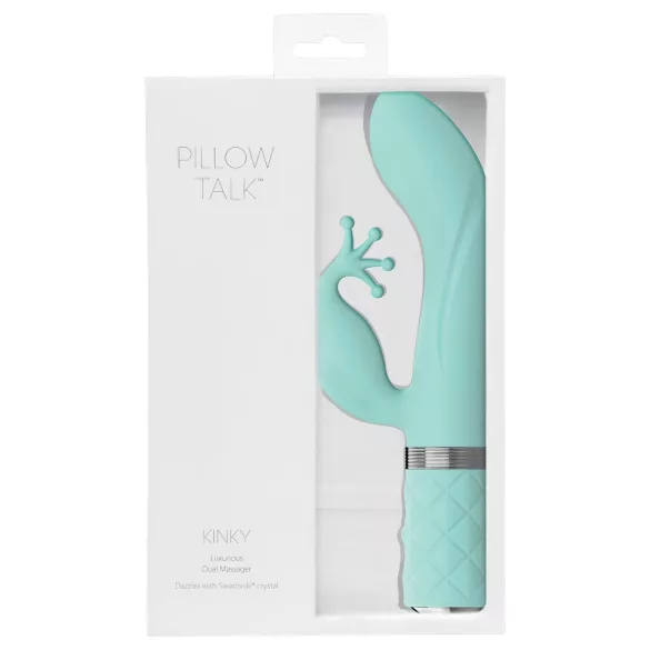Pillow Talk Kinky - akumulatorski, 2-motorni vibrator za točko G (turkizen)