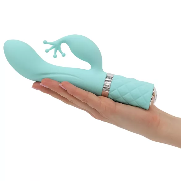 Pillow Talk Kinky - akumulatorski, 2-motorni vibrator za točko G (turkizen)