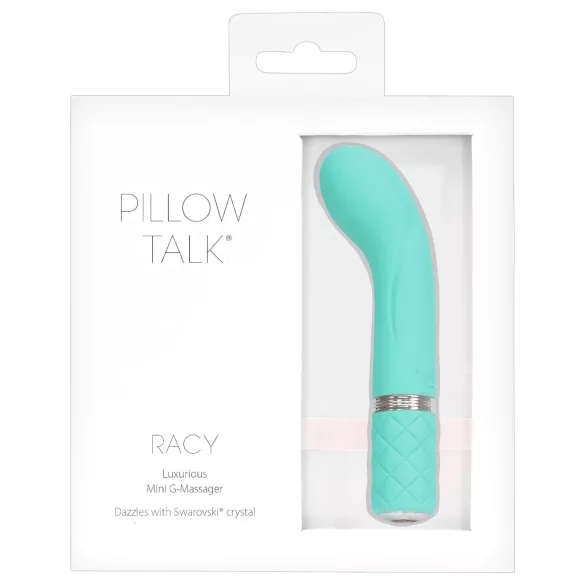 Pillow Talk Racy - vibrator za G-točko - ozek, polnilni - turkizna