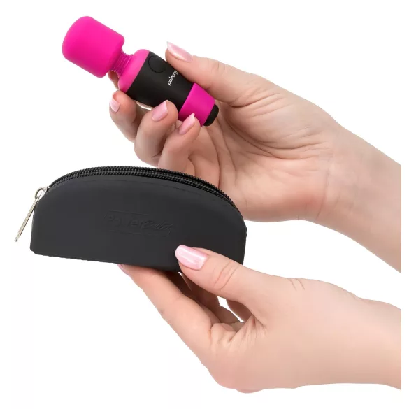 PalmPower Pocket Wand - mini vibrator - masažer - roza-črna
