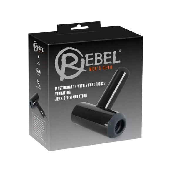 Rebel - moški masturbator z vibracijo in premikanjem gor-dol - črna