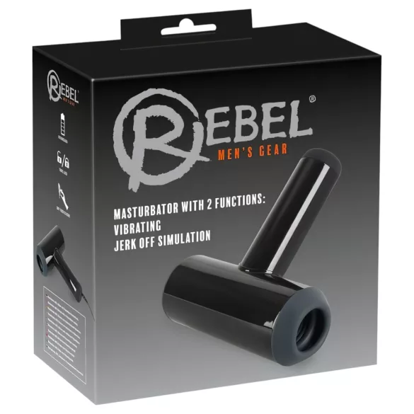 Rebel - moški masturbator z vibracijo in premikanjem gor-dol - črna