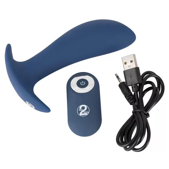You2Toys - analni vibrator na daljinsko upravljanje - polnilni - moder