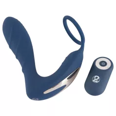   You2Toys - analni vibrator za prostato s penisnim obročkom - modra