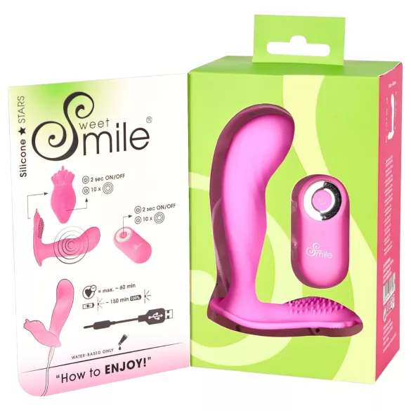 SMILE - nosljive hlačke z vibracijo - daljinski upravljalnik - polnjenje - roza