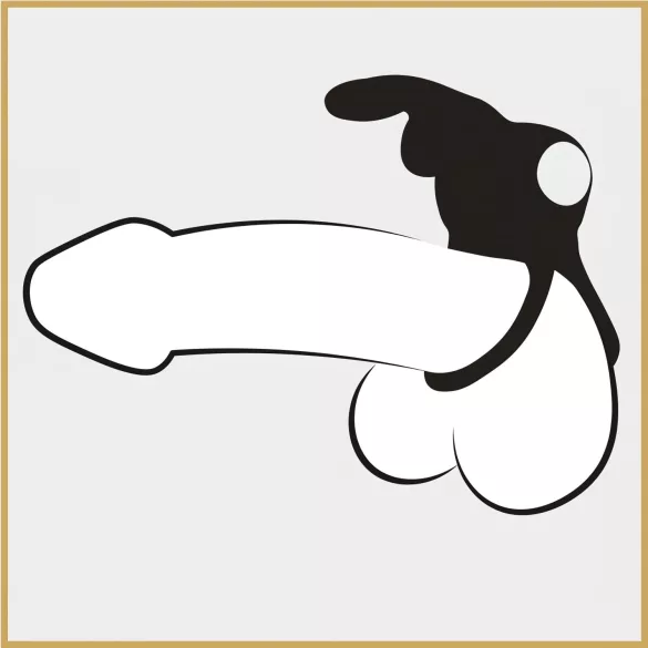 Happyrabbit - erekcijski obroč za penis in moda - vodoodporen, polnilen, črn