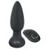 Črni žamet - vrteči analni vibrator z biseri (črn)