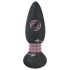 Črni žamet - vrteči analni vibrator z biseri (črn)