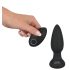 Črni žamet - vrteči analni vibrator z biseri (črn)