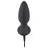 Črni žamet - vrteči analni vibrator z biseri (črn)