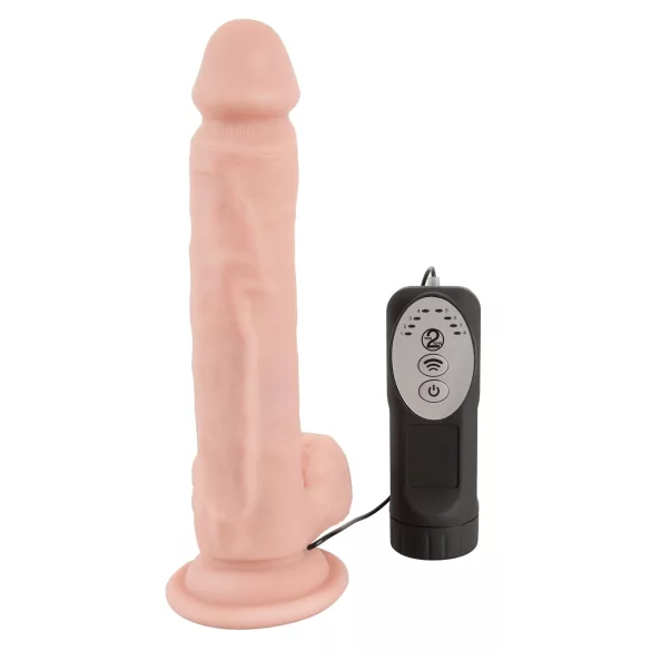 Medical Thrusting - dildo z nastavkom na prisesek, potiskajoče-rotacijski vibrator (naraven)