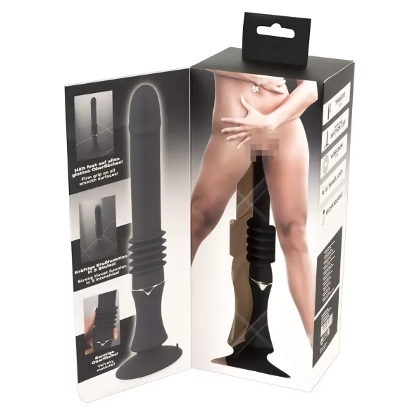 You2Toys - potisni vibrator s priseskom - črna