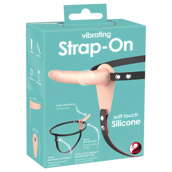You2Toys - strap-on vibrator - polnjenje - naravna barva