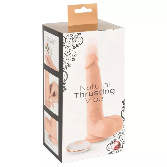 You2Toys - realistični vibrator z gibanjem - naravna barva