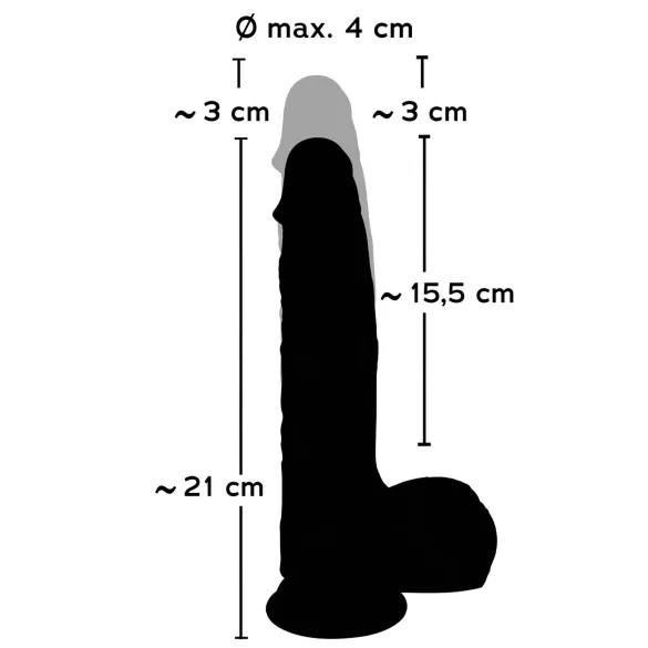 You2Toys - realistični vibrator z gibanjem - naravna barva
