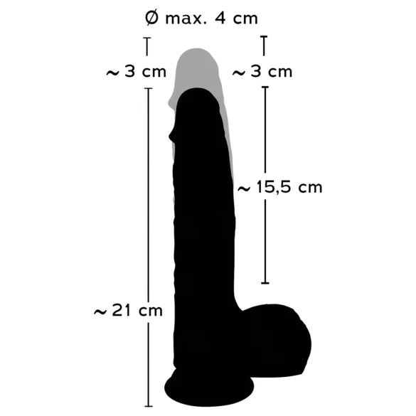 You2Toys - realistični vibrator z gibanjem - naravna barva