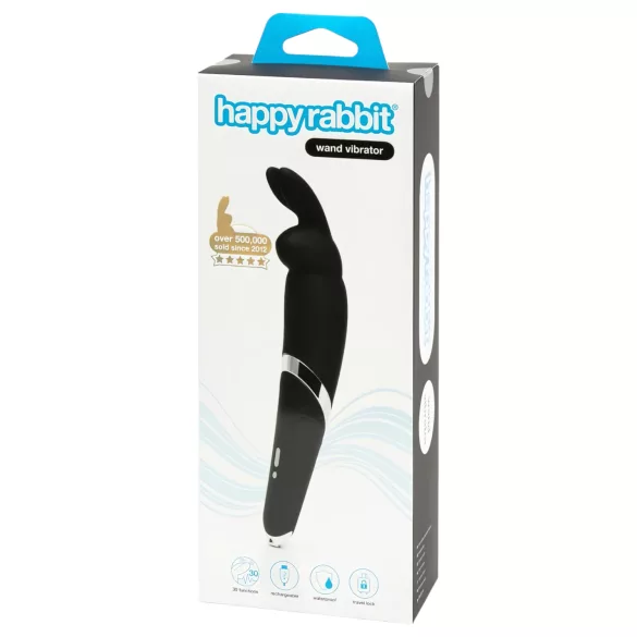 Happyrabbit - masažni vibrator paličica - polnilni - črna