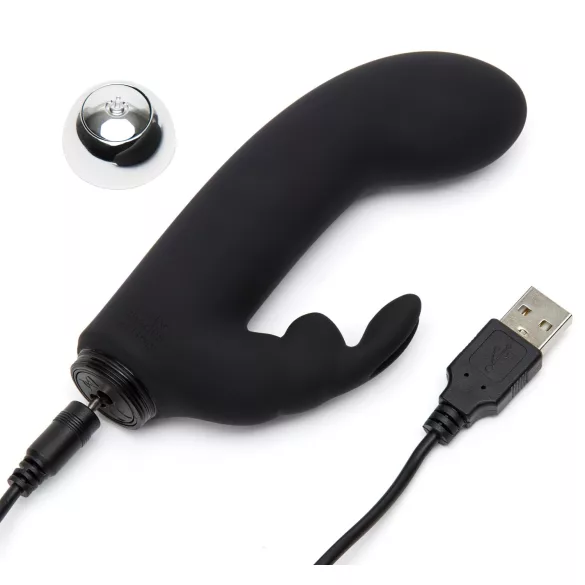 Fifty Shades of Grey - vibrator s klitoralnim nastavkom - črna