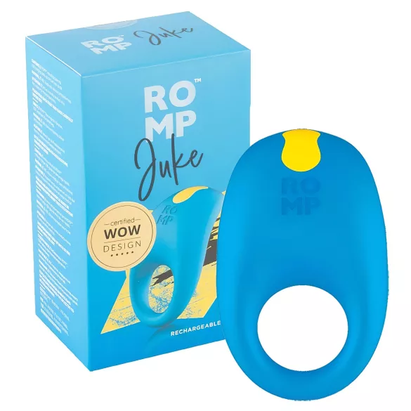 ROMP Juke - vibrirajoči obroček za penis - vodoodporen - modra