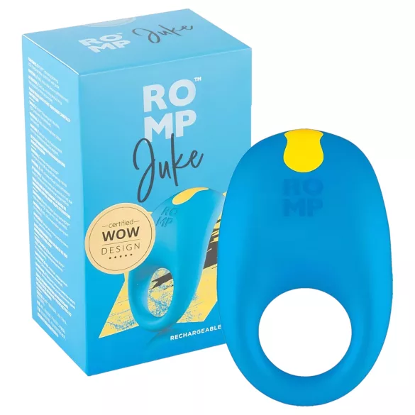 ROMP Juke - vibrirajoči obroček za penis - vodoodporen - modra