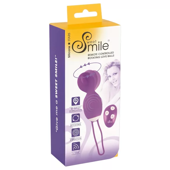 SMILE - vibrirajoče jajce z vrtenjem - vijolična