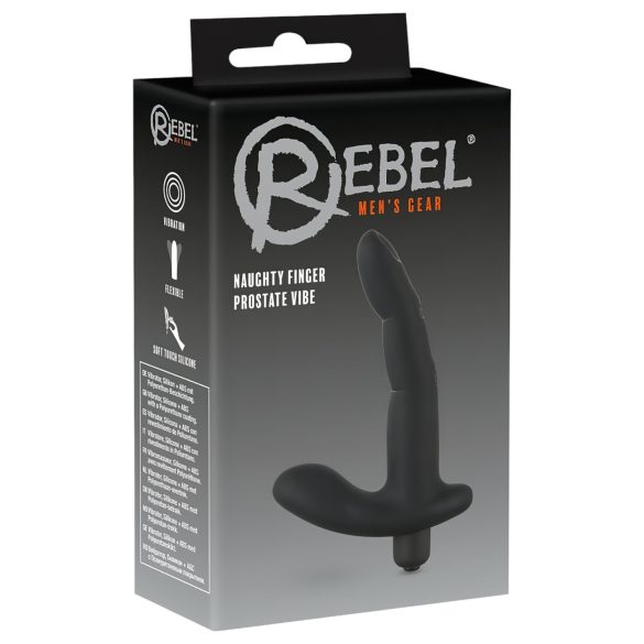 Rebel Poredni Prst - vibrator za prostato (črn)
