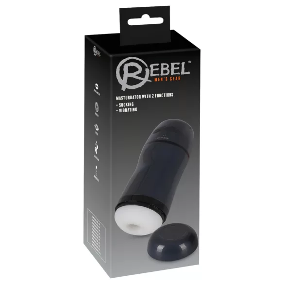 Rebel - masturbator z vakuumom in vibracijo - črna