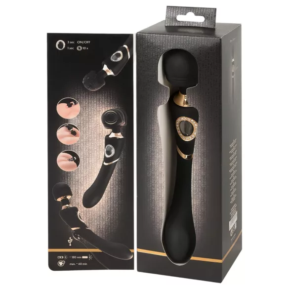 Cleopatra Wand - vibracijski masažer na baterije - vodoodporen - črn