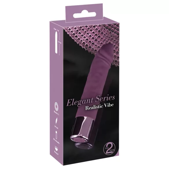 You2Toys Elegant Realistic - vibrator za polnjenje - vodoodporen - vijoličen