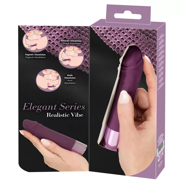 You2Toys Elegant Realistic - vibrator za polnjenje - vodoodporen - vijoličen