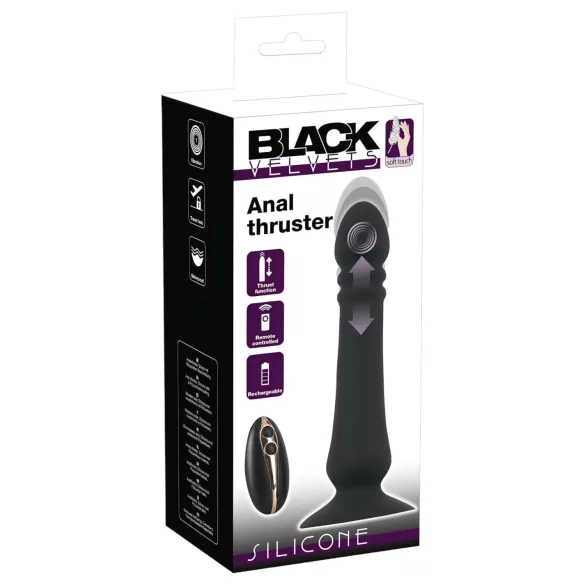 Black Velvets - akumulatorski, sunki delujoč analni vibrator (črn)