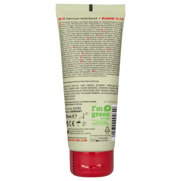 HOT BIO - topli lubrikant - veganski, grelni učinek - 100 ml