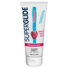 HOT Superglide - jedilno lubrikant gel - malinov okus - 75ml