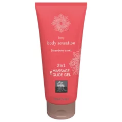 Shiatsu - masažno lubrikant gel - jagoda vonj - 200 ml