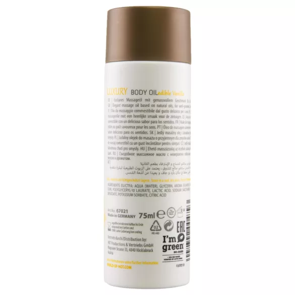 Shiatsu Luxury - jedilno masažno olje - vanilija - 75 ml