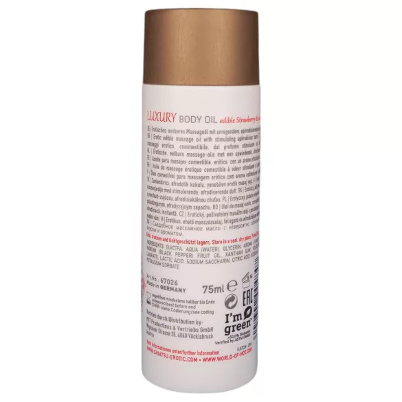 Shiatsu Luxury - masažno olje za uživanje - jagoda rdeči poper - 75ml