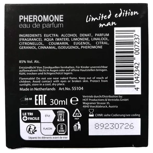 HOT - feromonski parfum za moške - 30 ml