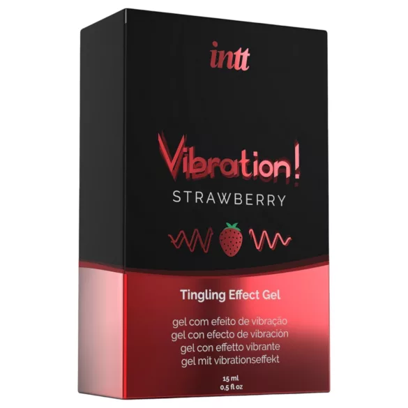 Intt Vibration! - tekoči vibrator - jagoda - 15ml