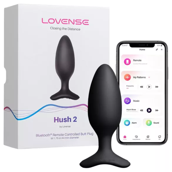 Lovense Hush 2 S - aplikacijsko vodeni analni vibrator (38 mm, črn)